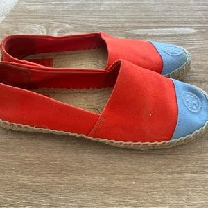 Tory Burch Color Block Espadrille Orange Blue